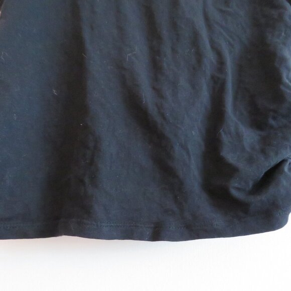 FRAME Knotted Roll-Sleeve T-Shirt in Black Cotton Minimalist Quiet Luxury - XS - Picture 9 of 9
